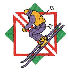 Ski Jump Machine Embroidery Design