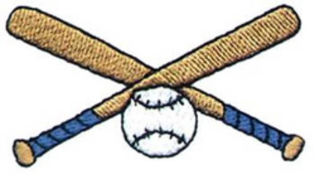 Picture of Crossed Bats Machine Embroidery Design