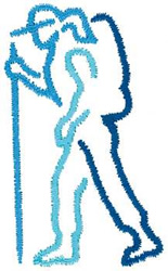 Hiker Outline Machine Embroidery Design