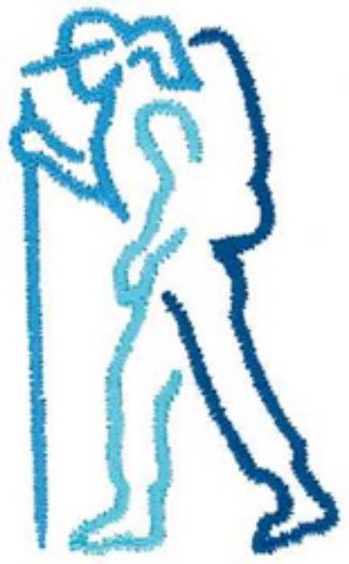 Picture of Hiker Outline Machine Embroidery Design