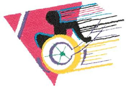 Wheelchair Athlete Machine Embroidery Design