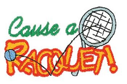 Cause A Racquet Machine Embroidery Design