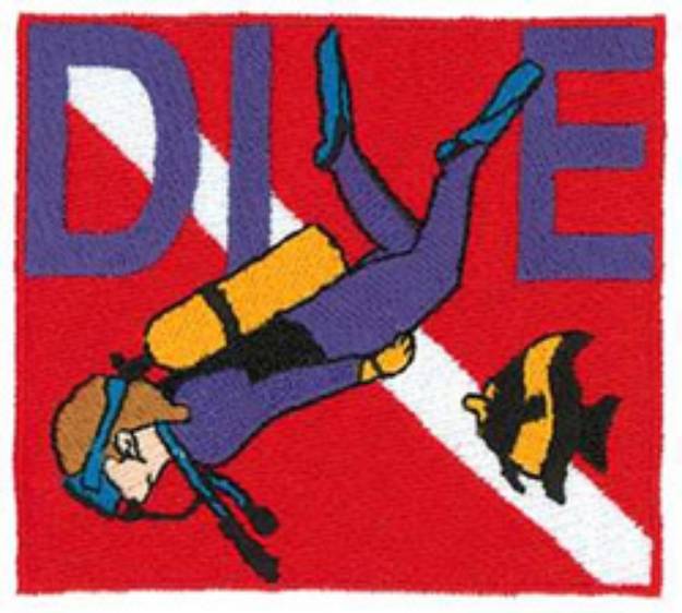 Picture of Dive Flag Logo Machine Embroidery Design