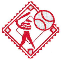 Small Softball Logo Machine Embroidery Design