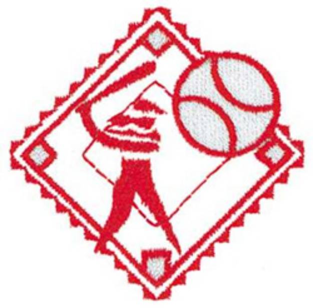 Picture of Small Softball Logo Machine Embroidery Design