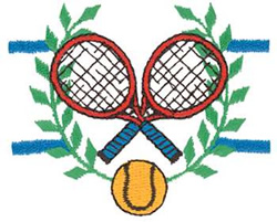 Tennis Crest Machine Embroidery Design