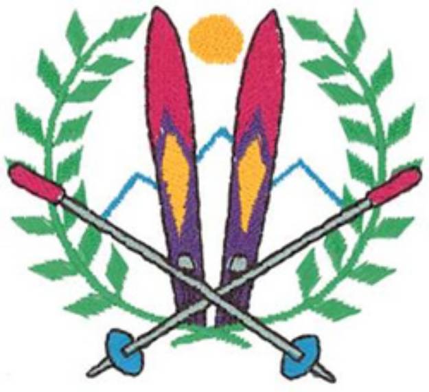 Picture of Skiing Crest Machine Embroidery Design