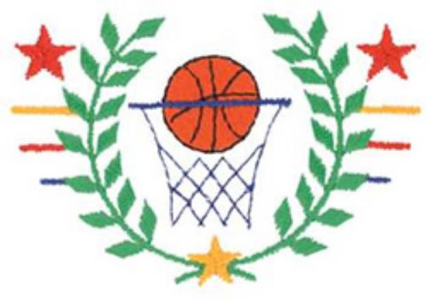Picture of Basketball Crest Machine Embroidery Design