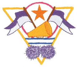 Cheerleader Logo Machine Embroidery Design