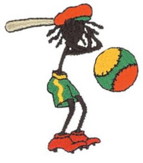 Picture of Rasta Baseball Machine Embroidery Design