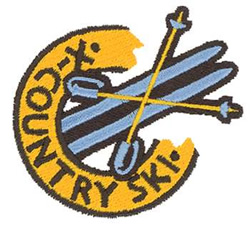 X Country Skiing Machine Embroidery Design