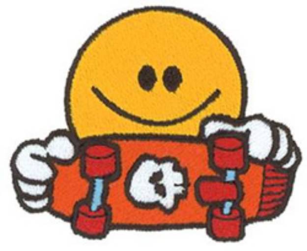 Picture of Skateboarding Smiley Machine Embroidery Design