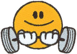 Weightlifting Smiley Machine Embroidery Design