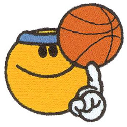 Basketball Smiley Machine Embroidery Design