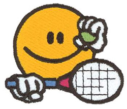Tennis Smiley Machine Embroidery Design