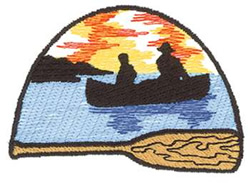 Canoe Sunset Machine Embroidery Design