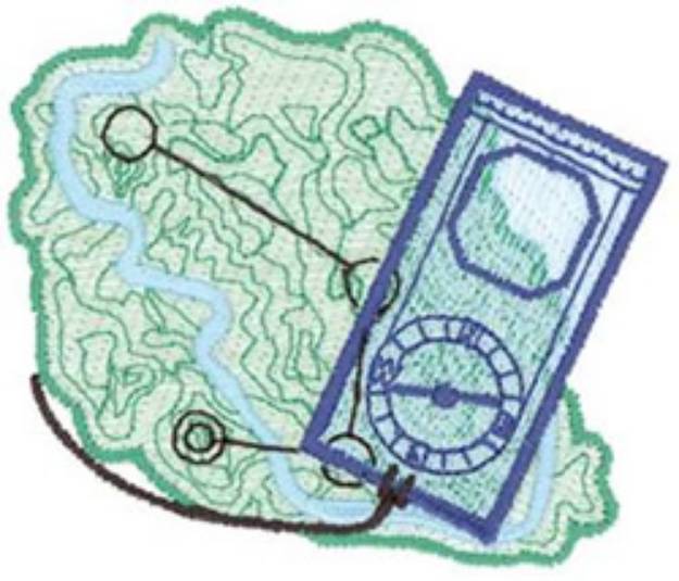 Picture of Compas And Map Machine Embroidery Design