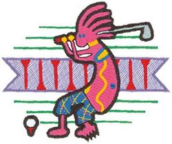Kokopelli Golfer Machine Embroidery Design
