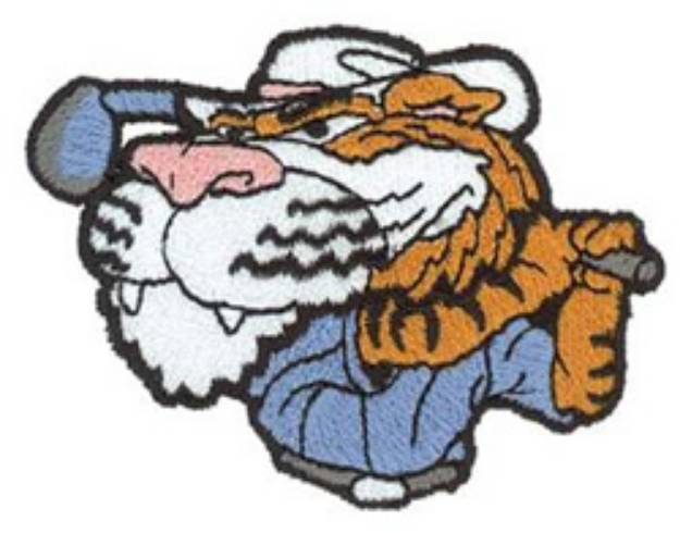 Picture of Golfing Tiger Machine Embroidery Design