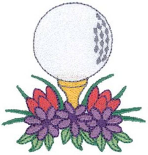 Picture of Tee In Flowers Machine Embroidery Design