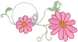 Floral Golf Ball Machine Embroidery Design