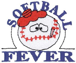 Softball Fever Machine Embroidery Design