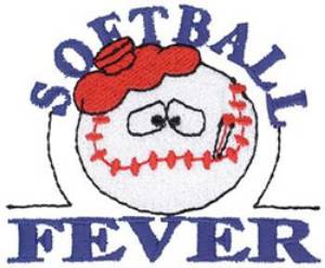 Picture of Softball Fever Machine Embroidery Design