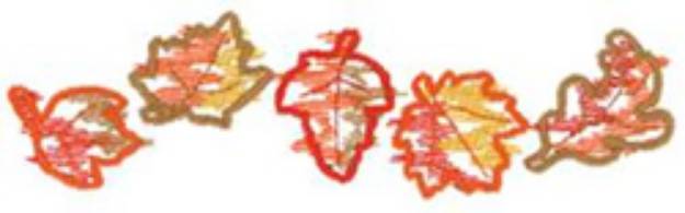 Picture of Abstract Fall Leaves Machine Embroidery Design
