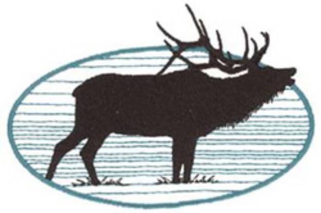 Picture of Elk Silhouette Machine Embroidery Design