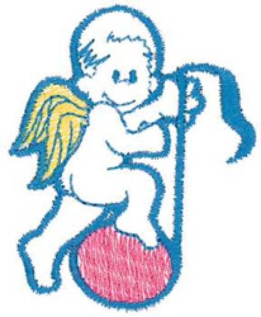 Picture of Angel On Note Machine Embroidery Design