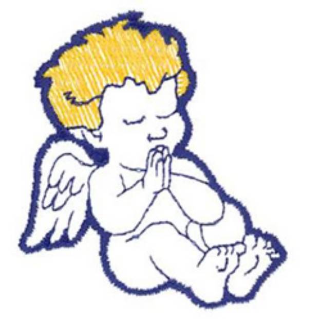 Picture of Angel Praying Machine Embroidery Design