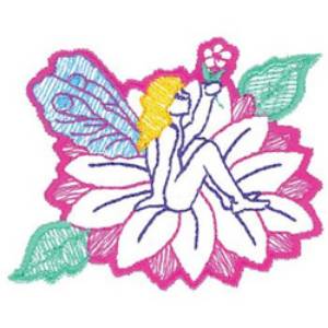 Picture of Pixie On Flower Machine Embroidery Design
