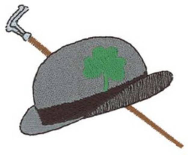 Picture of Derby Hat With Cane Machine Embroidery Design