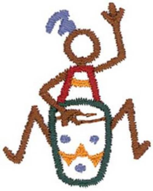 Picture of Rock Art Drummer Machine Embroidery Design