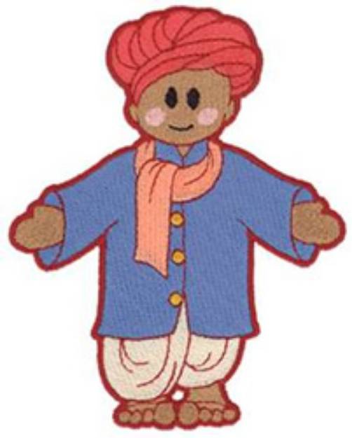 Picture of East Indian Boy Machine Embroidery Design