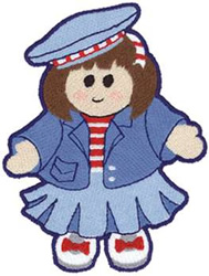 French Girl Machine Embroidery Design