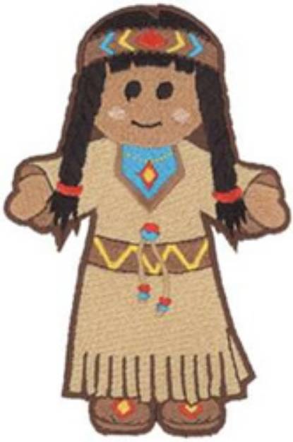 Picture of Native American Girl Machine Embroidery Design