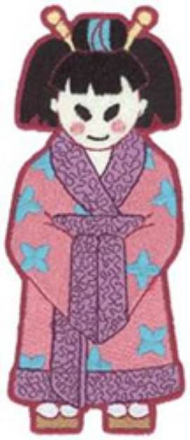 Picture of Oriental Girl Machine Embroidery Design