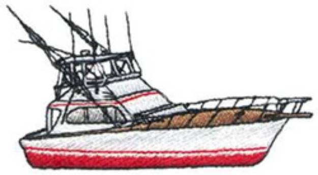 Picture of Fishing Yacht Machine Embroidery Design