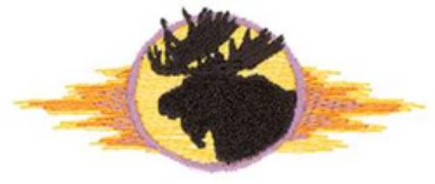 Picture of Moose Silhouette Machine Embroidery Design
