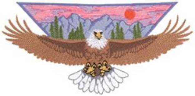 Picture of Bald Eagle Scene Machine Embroidery Design