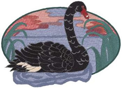 Black Swan Machine Embroidery Design