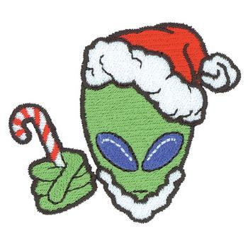 Alien Santa Machine Embroidery Design