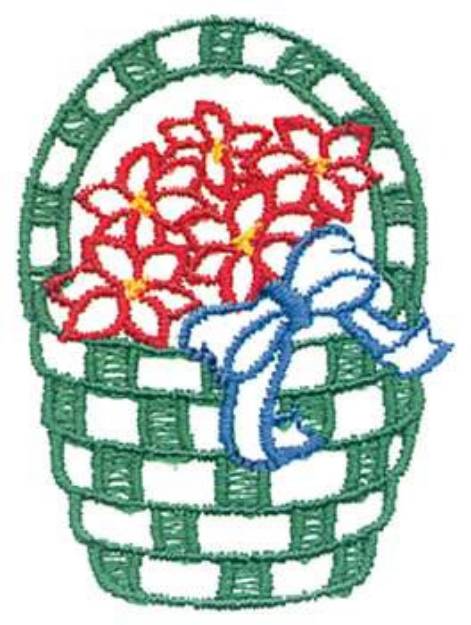 Picture of Basket W/poinsettias Machine Embroidery Design