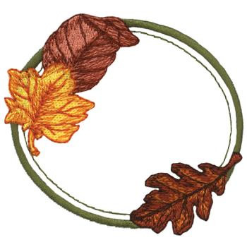 Fall Oval Machine Embroidery Design