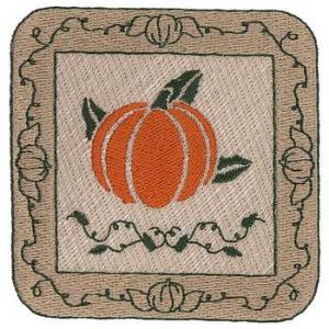 Picture of Pumpkin Square Machine Embroidery Design