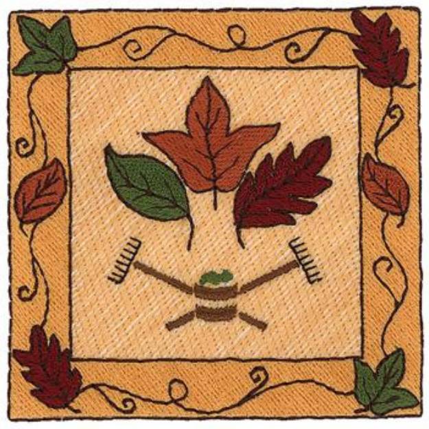 Picture of Autumn Leaves Square Machine Embroidery Design