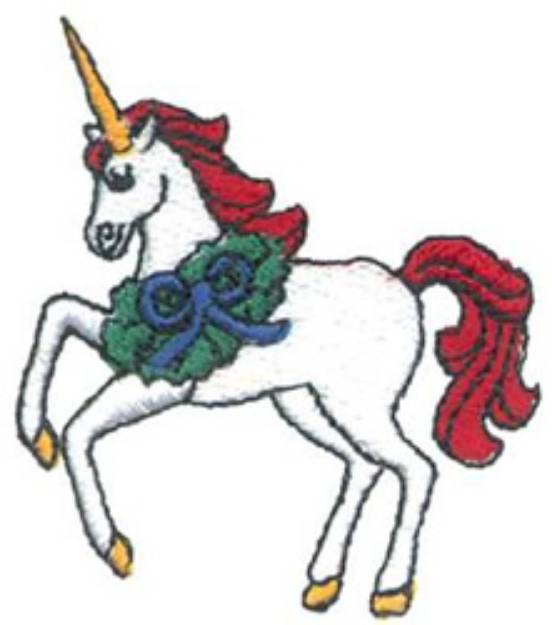 Picture of Christmas Unicorn Machine Embroidery Design