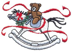 Rocking Horse & Bear Machine Embroidery Design
