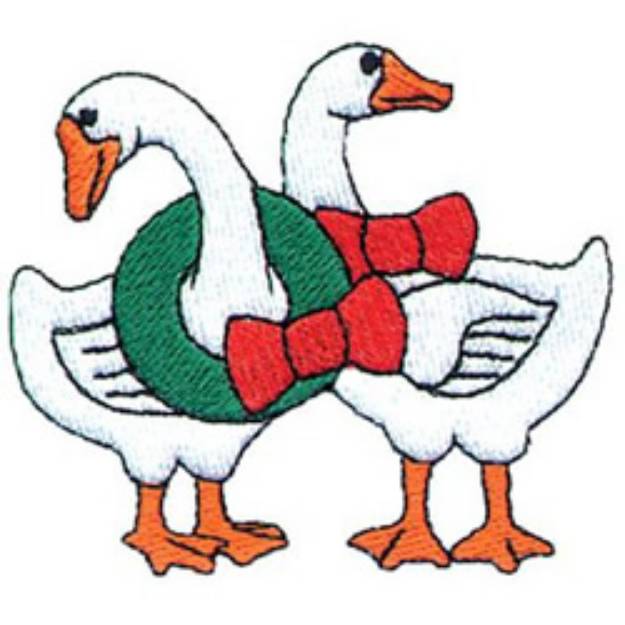 Picture of Christmas Geese Machine Embroidery Design